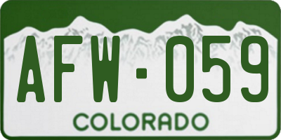 CO license plate AFW059