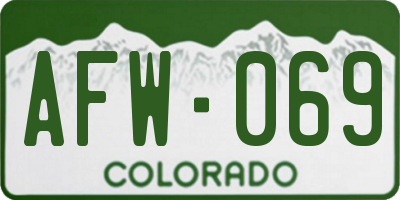 CO license plate AFW069