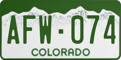 CO license plate AFW074