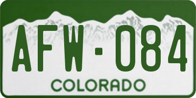 CO license plate AFW084