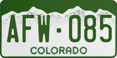 CO license plate AFW085