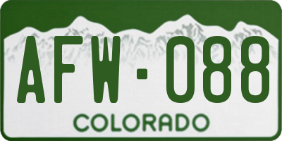 CO license plate AFW088