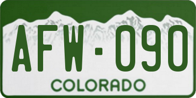CO license plate AFW090
