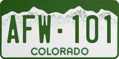 CO license plate AFW101