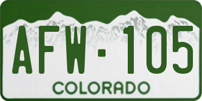 CO license plate AFW105