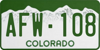 CO license plate AFW108