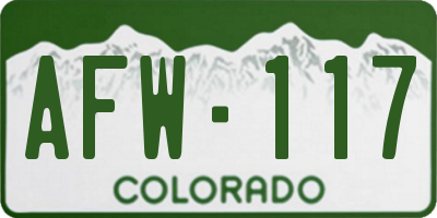 CO license plate AFW117