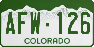 CO license plate AFW126