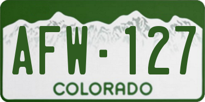CO license plate AFW127