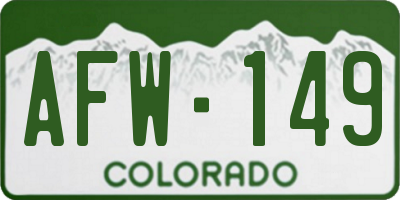 CO license plate AFW149