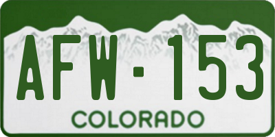 CO license plate AFW153
