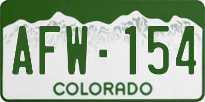 CO license plate AFW154