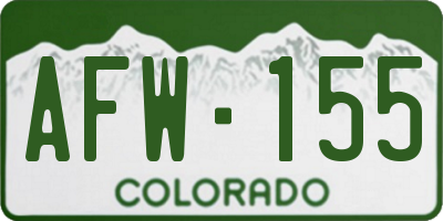 CO license plate AFW155