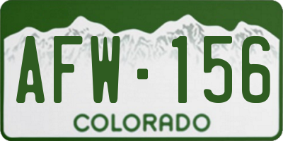 CO license plate AFW156