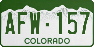 CO license plate AFW157