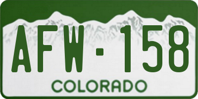 CO license plate AFW158