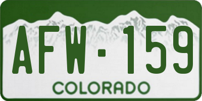 CO license plate AFW159