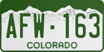 CO license plate AFW163