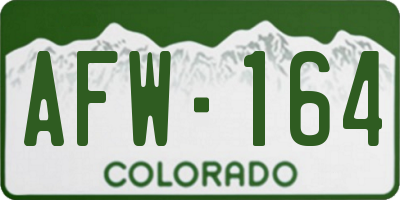 CO license plate AFW164