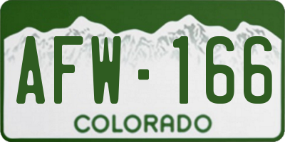 CO license plate AFW166