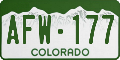 CO license plate AFW177