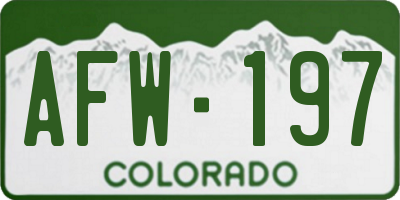 CO license plate AFW197