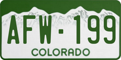 CO license plate AFW199