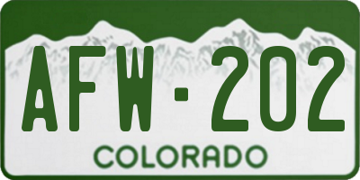 CO license plate AFW202