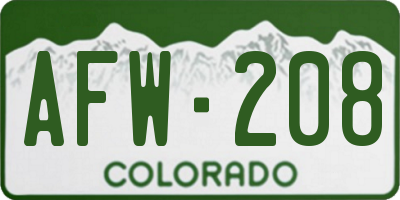 CO license plate AFW208