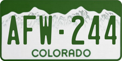 CO license plate AFW244