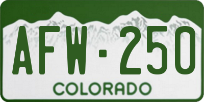 CO license plate AFW250