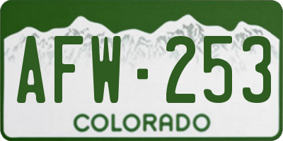CO license plate AFW253