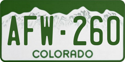 CO license plate AFW260