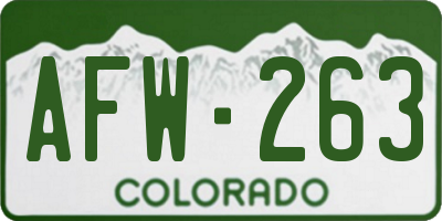 CO license plate AFW263