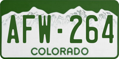 CO license plate AFW264