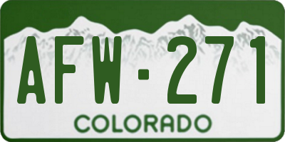CO license plate AFW271