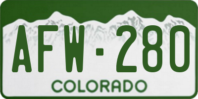 CO license plate AFW280