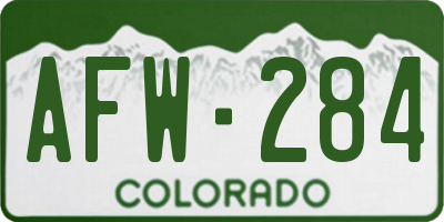 CO license plate AFW284