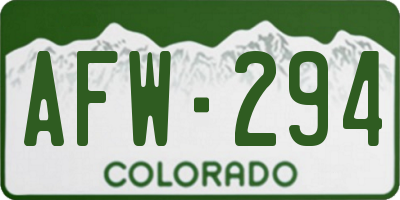 CO license plate AFW294