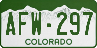 CO license plate AFW297