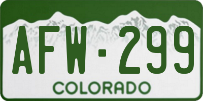 CO license plate AFW299