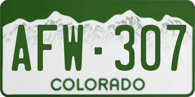 CO license plate AFW307