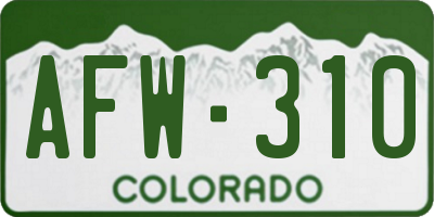 CO license plate AFW310