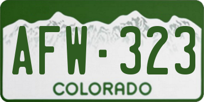 CO license plate AFW323