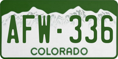 CO license plate AFW336