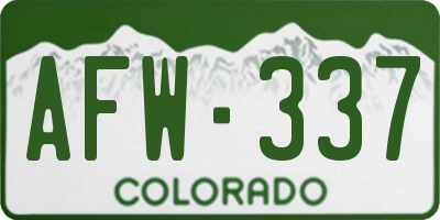CO license plate AFW337