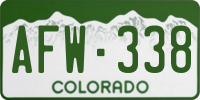 CO license plate AFW338