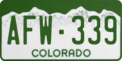 CO license plate AFW339
