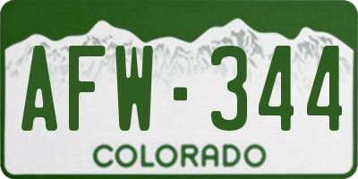 CO license plate AFW344