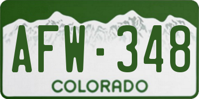 CO license plate AFW348